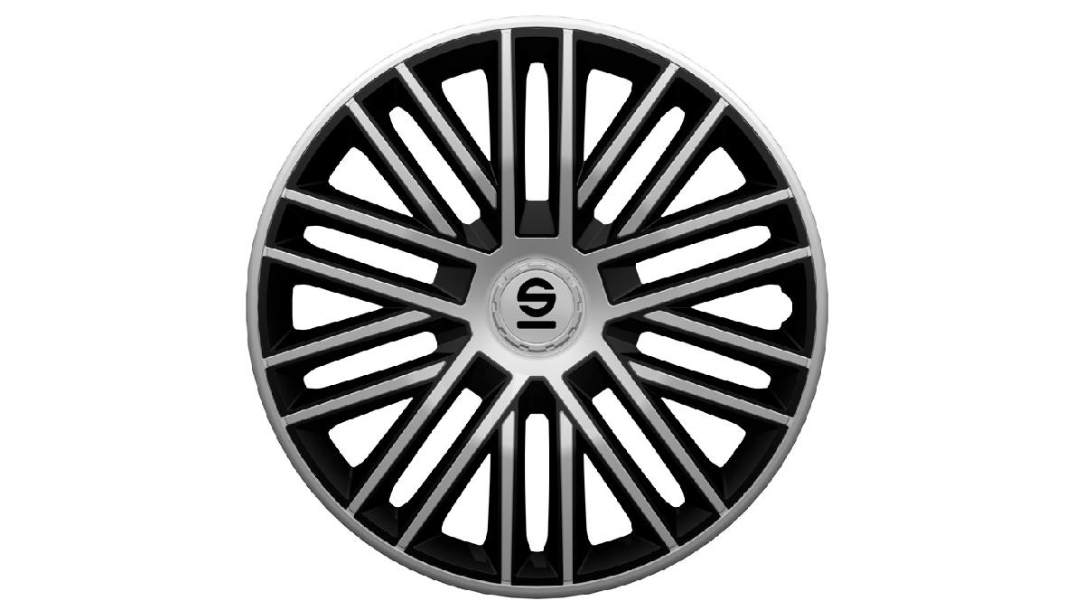 Enjoliveur+Sparco+Bergamo+16-inch+argent%2Fnoir+%28%C3%A0+l%27unit%C3%A9%29